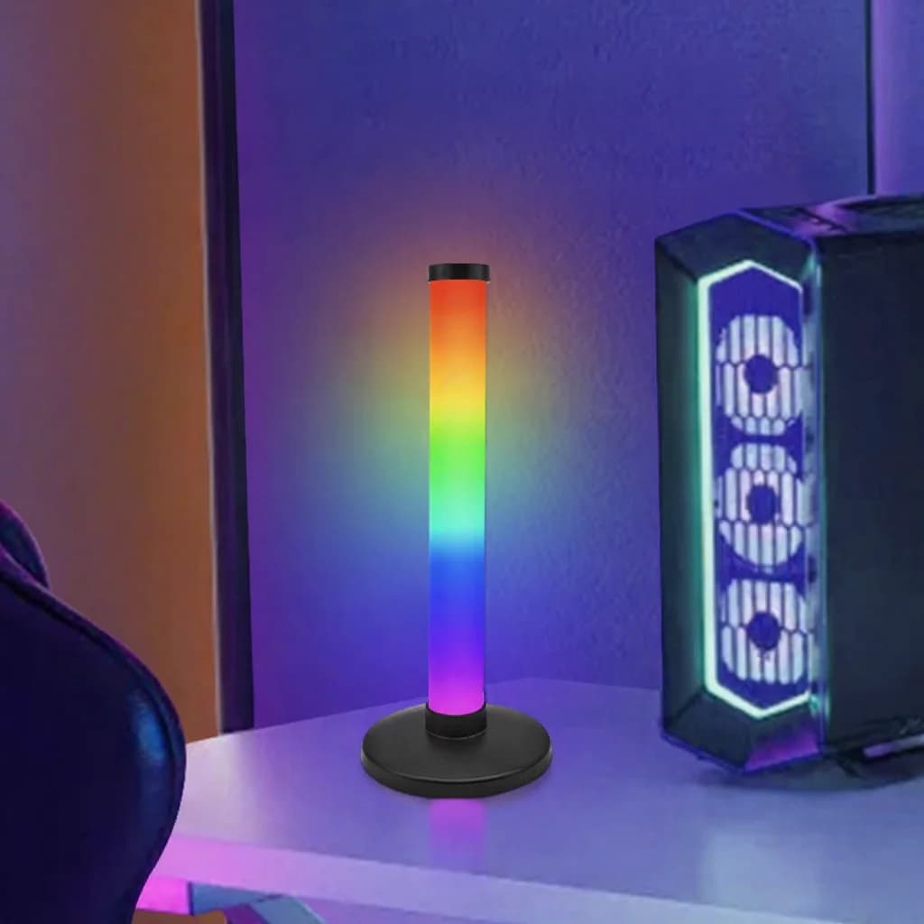 RGB atmosférické svetlo reagujúce na zvuk pre herné pracovné prostredie