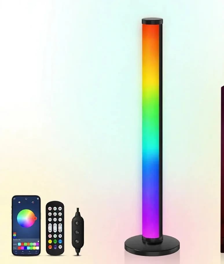 RGB LED stolná lampa reagujúca na zvuk s ovládaním cez aplikáciu