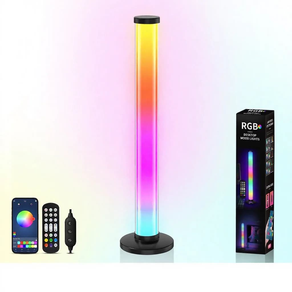 360-stupňová RGB atmosférická lampa reagujúca na zvuk, USB stolná lampa