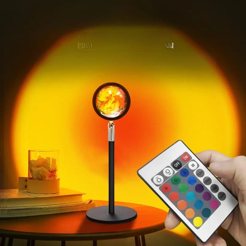 USB projekčná lampa Sunset RGB atmosférické svetlo na dekoráciu stola
