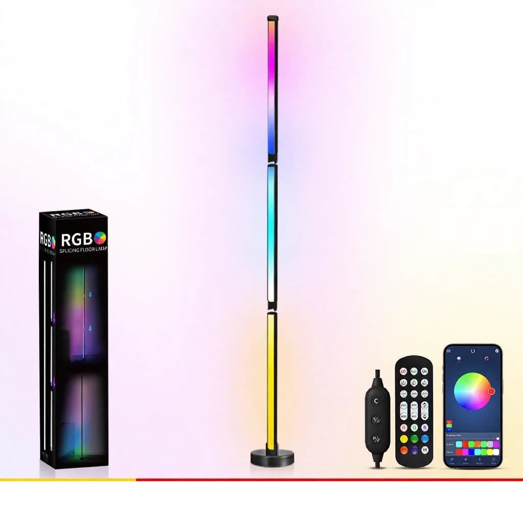 Podlahová lampa RGB s meniacimi sa farbami, synchronizáciou hudby a ovládaním cez aplikáciu