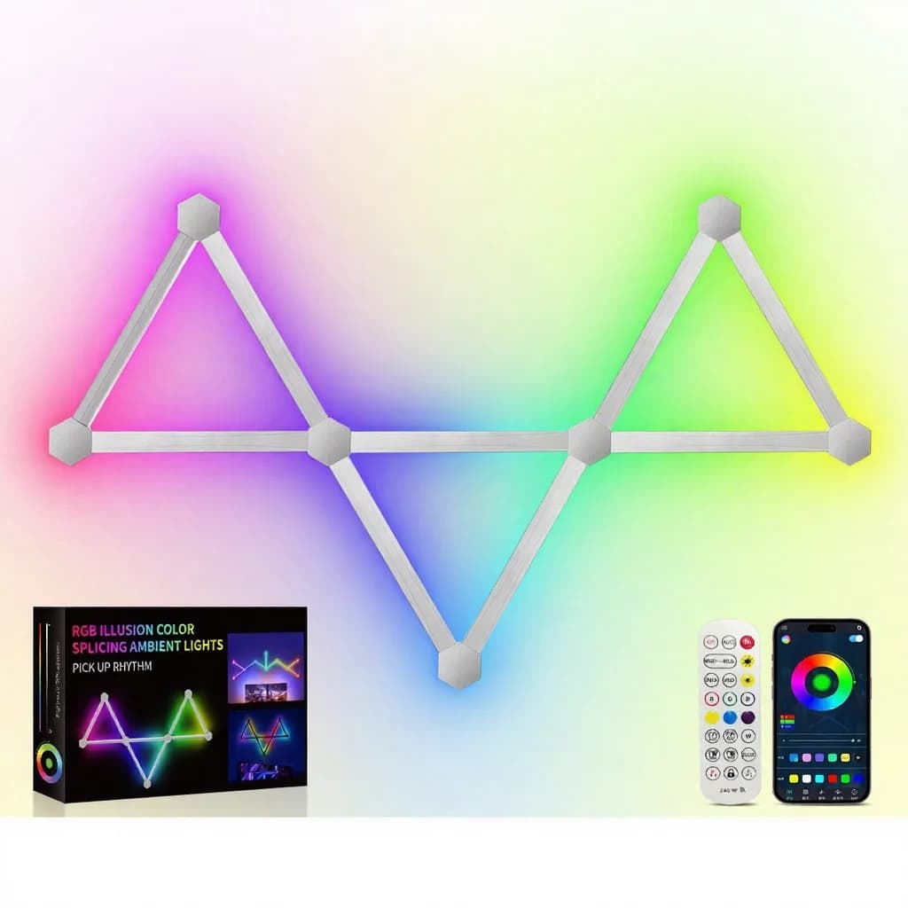 Inteligentné RGB LED nástenné svetlá s možnosťou spájania, ovládaním cez aplikáciu a synchronizáciou hudby