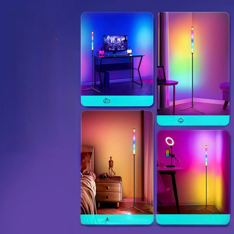 RGB stojacia lampa so zmenou farieb, synchronizáciou hudby a ovládaním cez aplikáciu