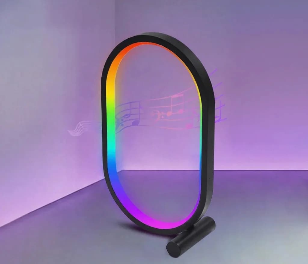 RGB stolová lampa so synchronizáciou hudby, ovládaním cez aplikáciu a svetlami reagujúcimi na zvuk