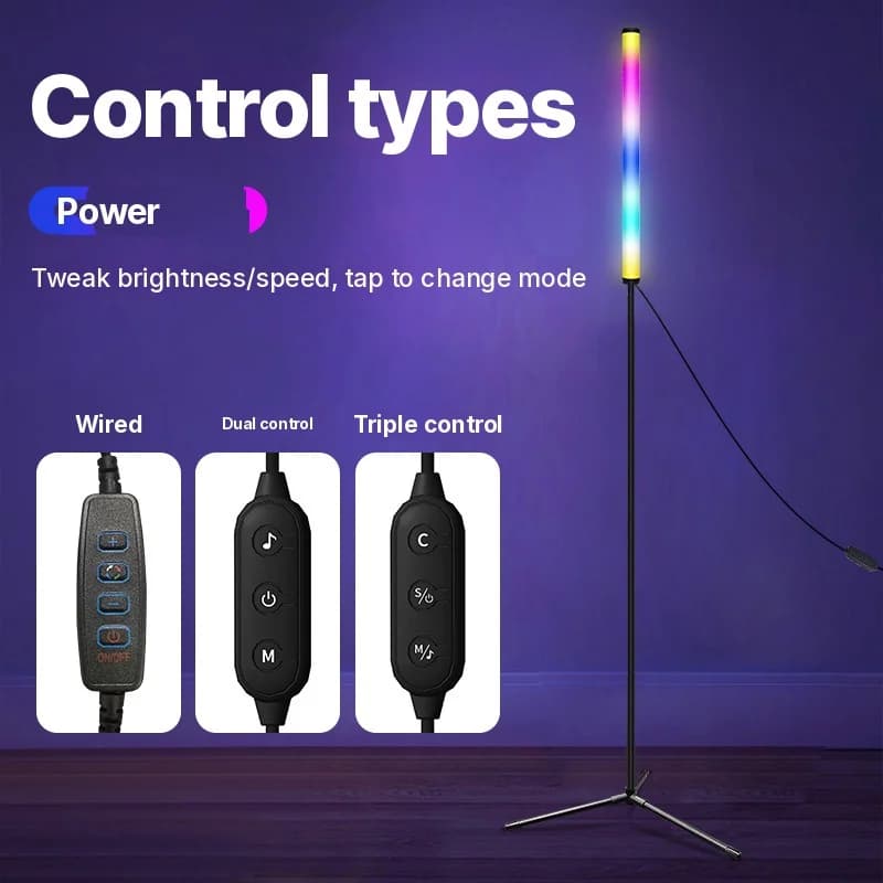 RGB stojacia lampa so zmenou farieb, synchronizáciou hudby a ovládaním cez aplikáciu