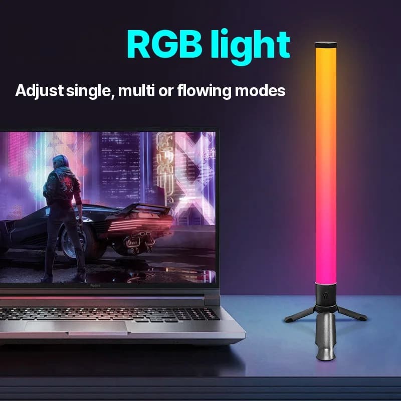 LED stolová atmosférická lampa na statíve so synchronizáciou hudby a RGB efektmi