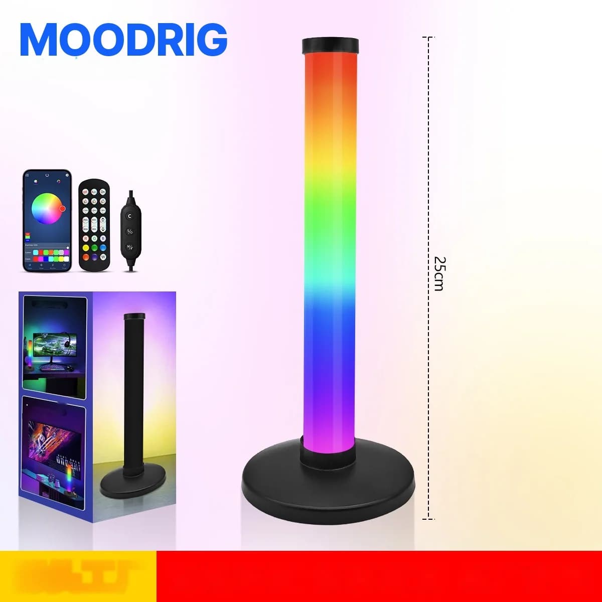 RGB atmosférické svetlo reagujúce na zvuk pre herné pracovné prostredie