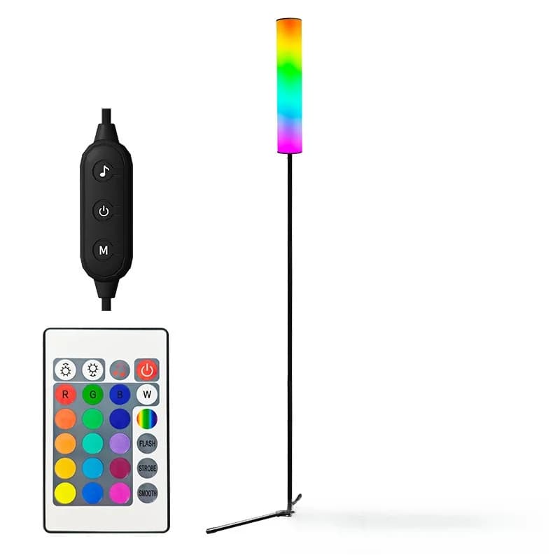 Nastaviteľná LED stojacia lampa s trojnožkou a tromi režimami farieb