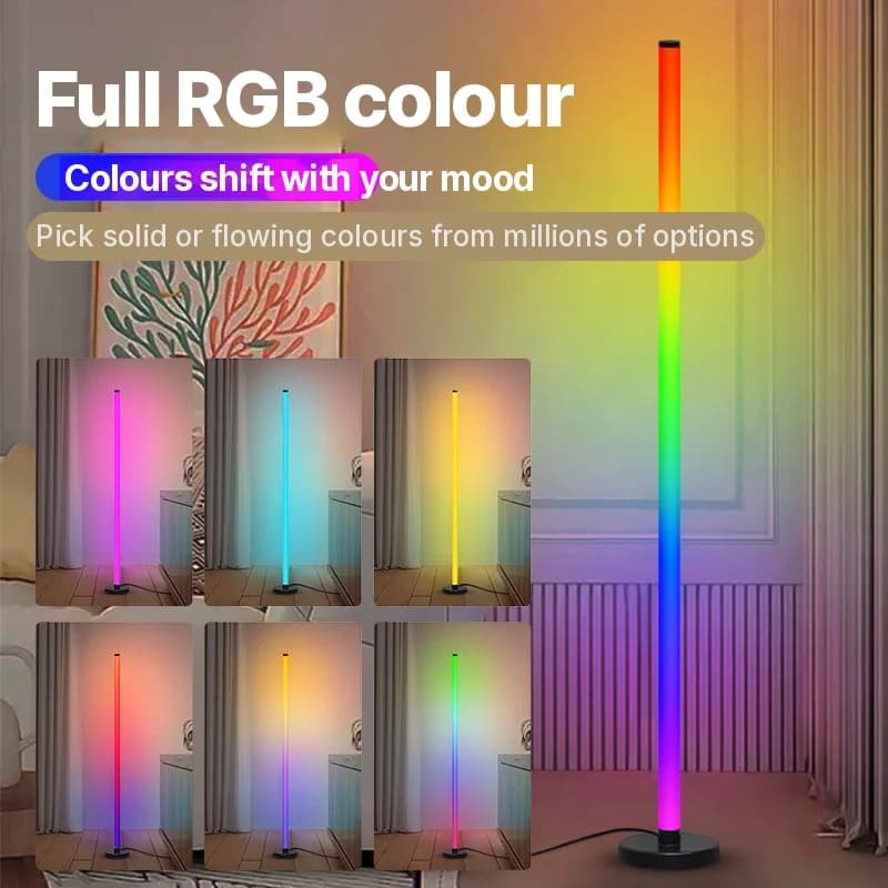 RGB skladacia stojacia lampa so synchronizáciou hudby a ovládaním cez aplikáciu