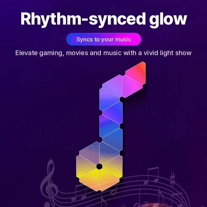 Sada inteligentných trojuholníkových LED nástenných svetiel RGB