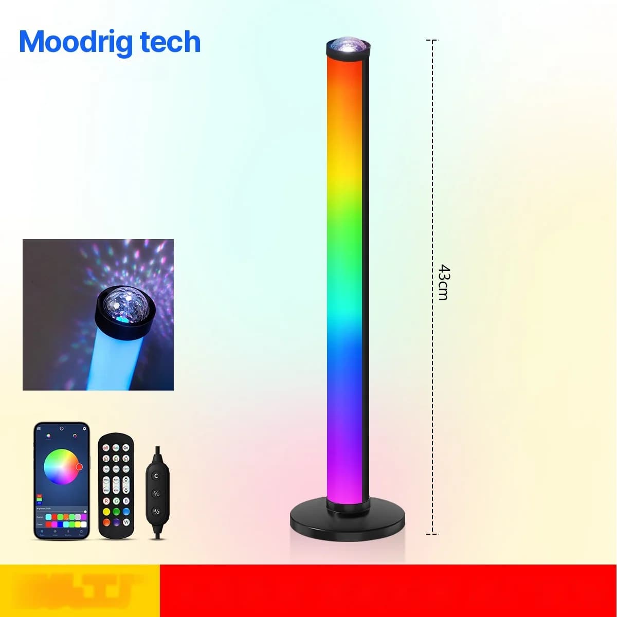 RGB projekčná atmosférická lampa so synchronizáciou hudby a diaľkovým ovládaním