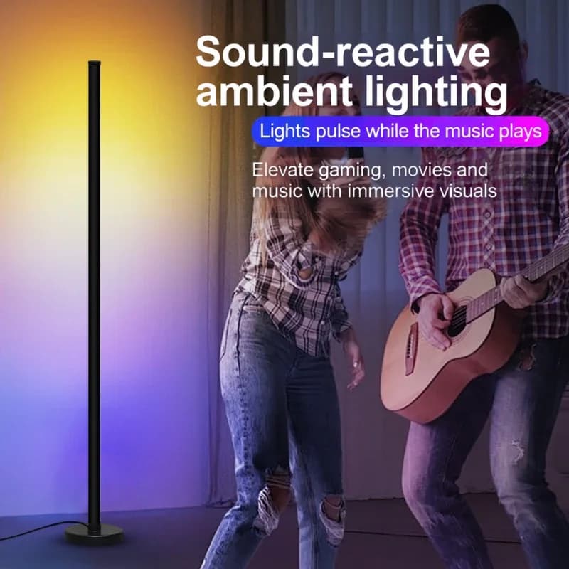 RGB skladacia stojacia lampa so synchronizáciou hudby a ovládaním cez aplikáciu