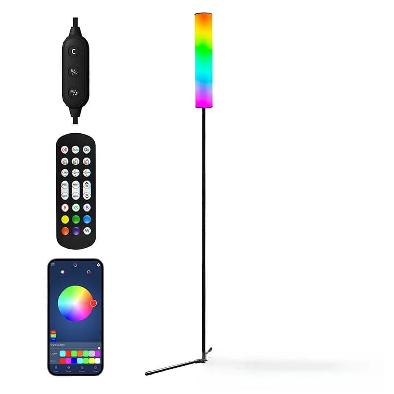 RGB LED stojacia lampa na trojnožke s diaľkovým ovládaním