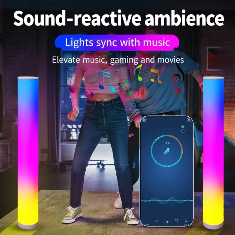 RGB stojacia lampa s diaľkovým ovládaním a aplikáciou pre hernú miestnosť