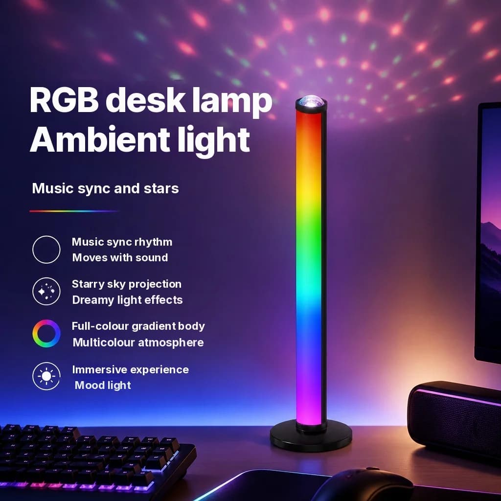 RGB projekčná atmosférická lampa so synchronizáciou hudby a diaľkovým ovládaním