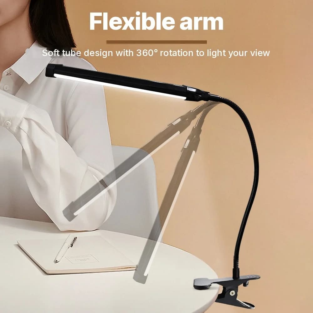 USB LED stolová lampa na klip, na čítanie a štúdium