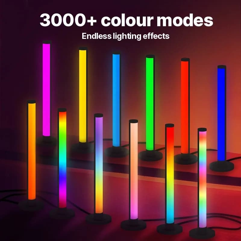 RGB LED stolná lampa reagujúca na zvuk s ovládaním cez aplikáciu